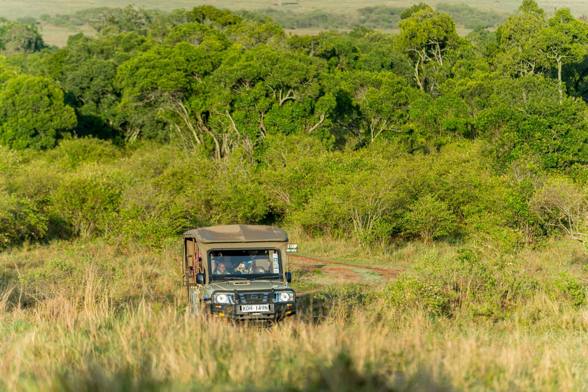 Nigel on safari in the Mara at first light